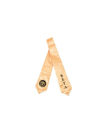 Gold Drape Stole with Patch & Embroidery