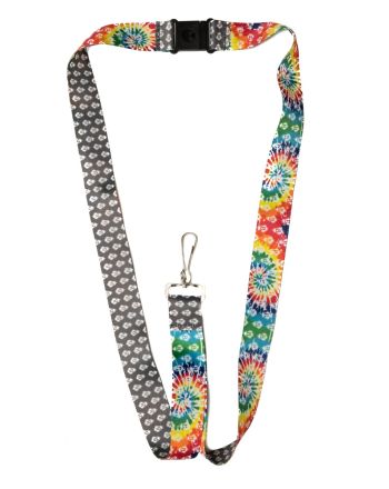 Reversible Lanyard - Grey & Tie Dye